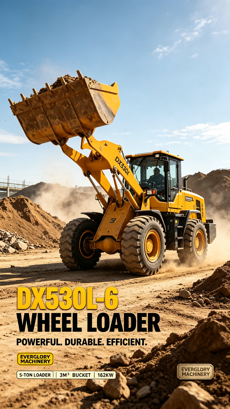 Everglory Machinery lanceert duurzame DX530L-6 5-tons wiellader voor grondverzetwerkzaamheden