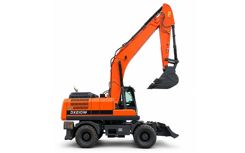 EW210-D graafmachine op wielen van 20,1 ton